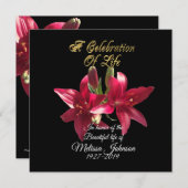 Célébration de la vie Invitation Lily asiatique (Devant / Derrière)