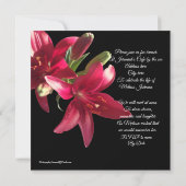 Célébration de la vie Invitation Lily asiatique (Dos)