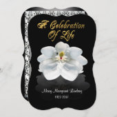 Célébration de la vie Invitation magnolia (Devant / Derrière)