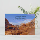 Célébration de la vie Invitation Neige sur Red Roc (Debout devant)