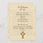 Célébration de la vie Invitation Noeud celtique & (Devant / Derrière)