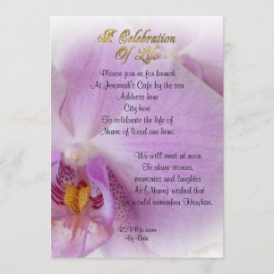 Célébration de la vie Invitation orchidée