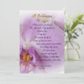 Célébration de la vie Invitation orchidée (Debout devant)