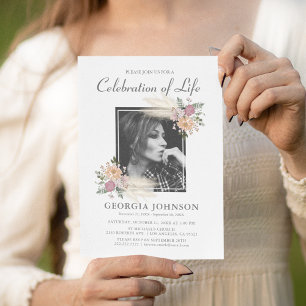 Célébration de la vie Invitation photo de souven