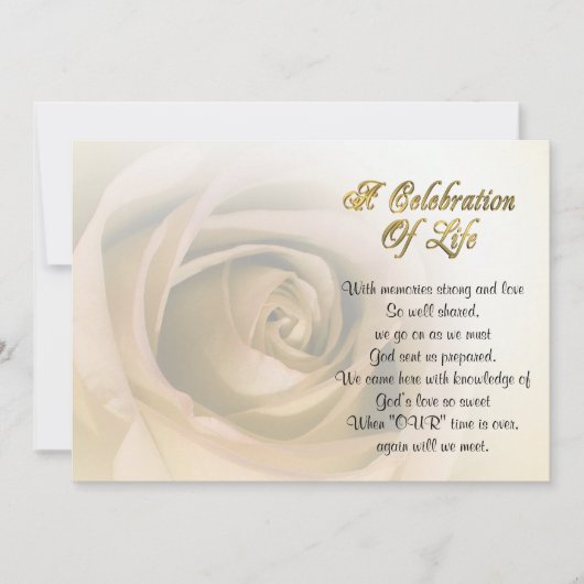 Célébration de la vie Invitation sépia rose (Devant)