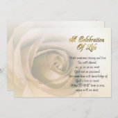 Célébration de la vie Invitation sépia rose (Devant / Derrière)