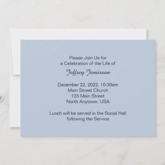 Célébration de la vie Invitation Sunset Fisherman (Dos)