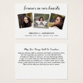 Célébration de la vie Mémorial 3 Cartes de prière  (Devant & derrière)