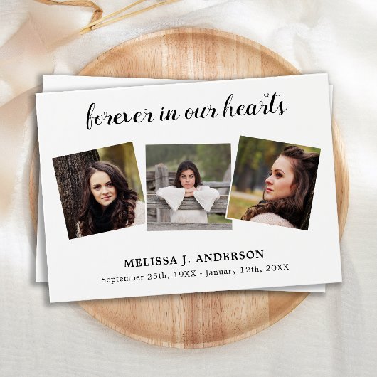 Célébration de la vie Mémorial 3 Cartes de prière 