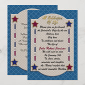 Célébration de la vie mémorial invitation patrioti (Devant / Derrière)
