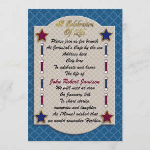 Célébration de la vie mémorial invitation patrioti