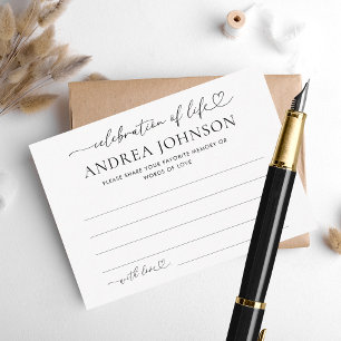 Célébration de la vie Mémorial Partager une carte