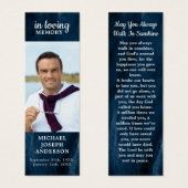 Célébration De La Vie Mémorial Prière Signet Bleu (Devant & derrière)