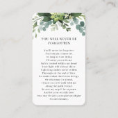 Célébration de la vie Photo carte de prière floral (Dos)