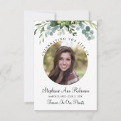 Célébration de la vie Photo carte de prière floral (Devant)