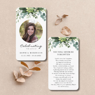 Célébration de la vie Photo carte de prière floral