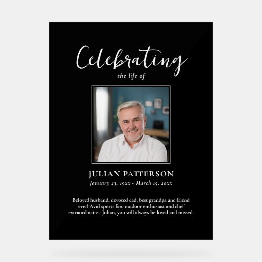 Célébration de la vie Photo commémorative Black Cu (Recto)