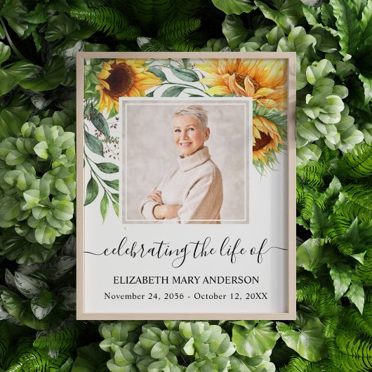 Célébration de la vie Photo Mémorial Tournesol