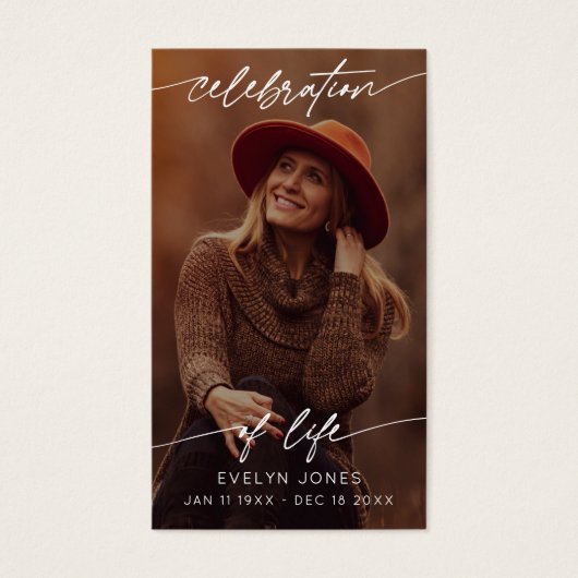 Célébration de la vie Script funéraire prière phot (Devant)