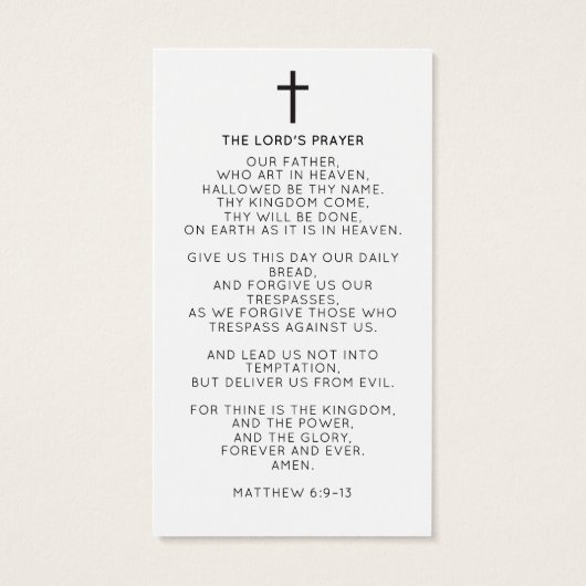 Célébration de la vie Script Memorial Cross Prière (Dos)