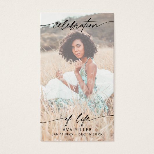 Célébration de la vie Script Memorial Cross Prière (Devant)