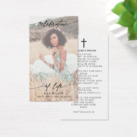 Célébration de la vie Script Memorial Cross Prière (Bureau)