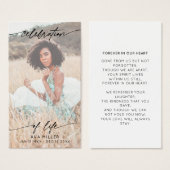 Célébration de la vie Script Memorial Funeral Whit (Devant & derrière)