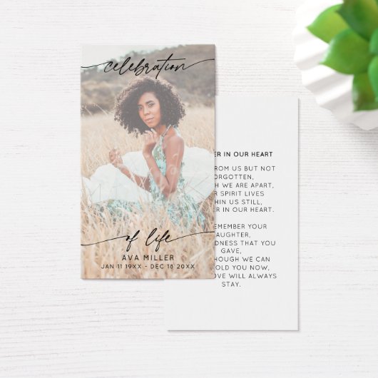 Célébration de la vie Script Memorial Funeral Whit (Bureau)