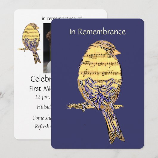 Célébration de la vie Service Invitation Musique C (Devant / Derrière)