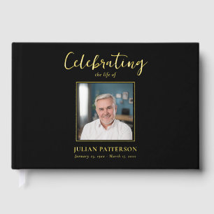 Célébration de la vie Simple Photo Gold Foil Funér