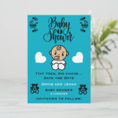 Célébration de l'arrivée de bébé Save The Date (Debout devant)