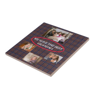 Célébration de ma grand-mère Tartan Carreaux Blanc