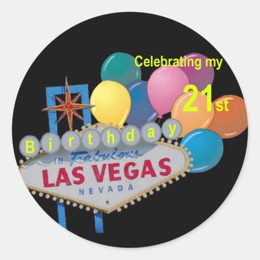 Célébration de mon 21 e Sticker Las Vegas (Devant)