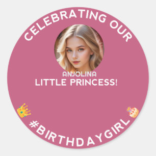 Célébration de notre petit Sticker rond Princess