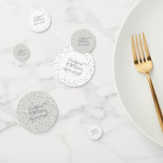 Célébration des 25 ans de mariage Confetti coeurs (Groupe)
