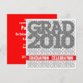 Célébration des diplômes 2010 Invitation rouge de  (Devant / Derrière)