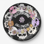 Célébration d'Halloween crâne sur assiette en papi (Devant)