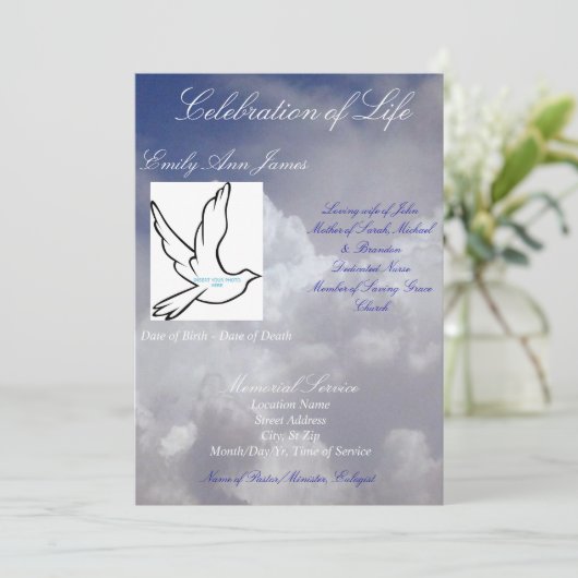 Célébration d'invitation/de programme funèbres de (Debout devant)