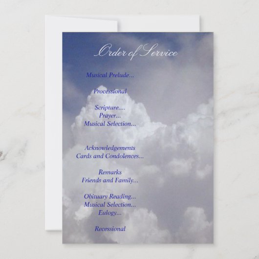 Célébration d'invitation/de programme funèbres de (Dos)