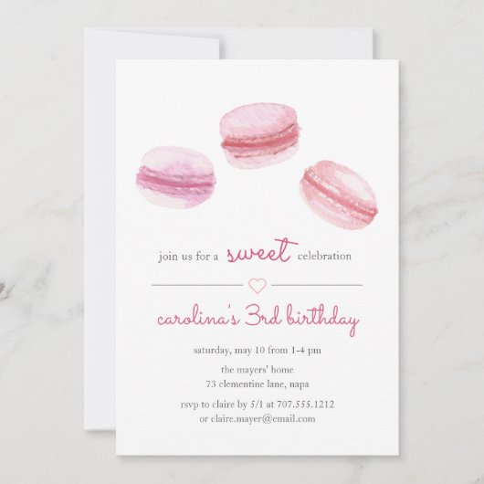 Célébration douce | Invitation de fête d'anniversa (Devant)