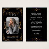 Célébration du Carte photo commémoratif funéraire (Devant & derrière)