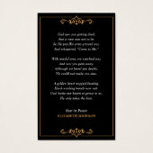 Célébration du Carte photo commémoratif funéraire (Dos)