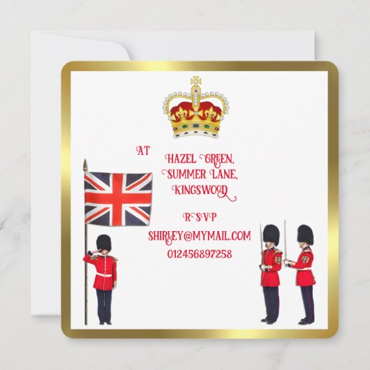 Célébration du couronnement Déjeuner Invitation (Dos)