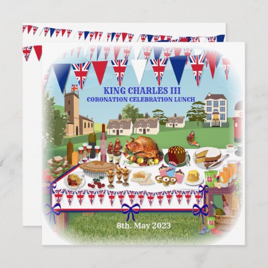 Célébration du couronnement Déjeuner Invitation (Devant / Derrière)