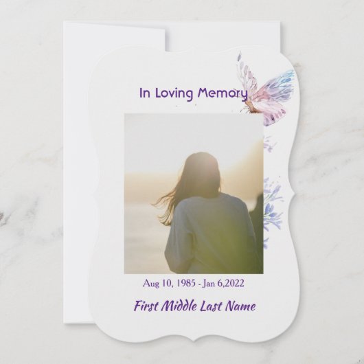 Célébration du papillon Invitation de Life Service (Devant)