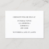 Célébration du pavot de la vie Cartes funéraires (Dos)