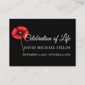 Célébration du pavot de la vie Cartes funéraires (Devant)