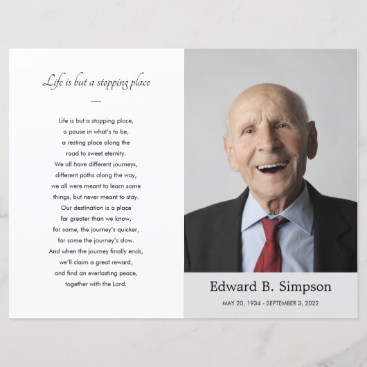 Célébration du programme funéraire de la vie avec (Devant)