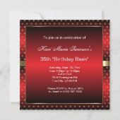 Célébration du Red & Gold Dot Party| Invitations (Dos)
