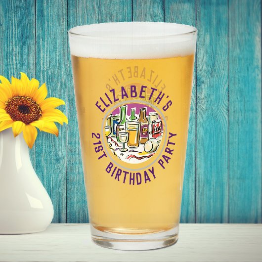 Célébration du verre d'anniversaire de l'âge de 21